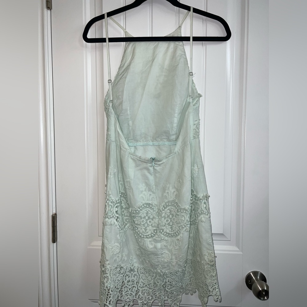 Mint Open Back Lace Dress - Picture 3 of 11
